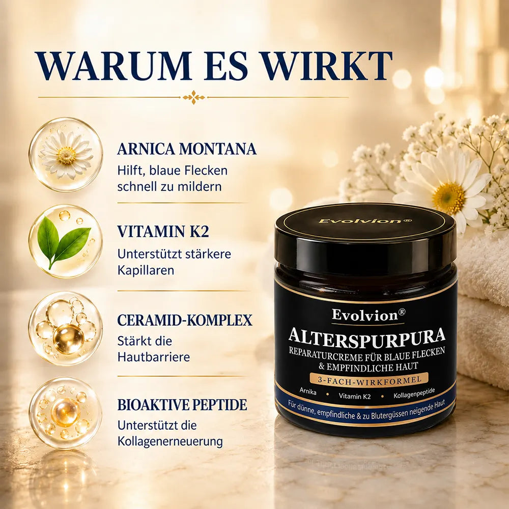💛💛 Evolvion® Pflegecreme bei seniler Purpura, Blutergüssen & fragiler Haut