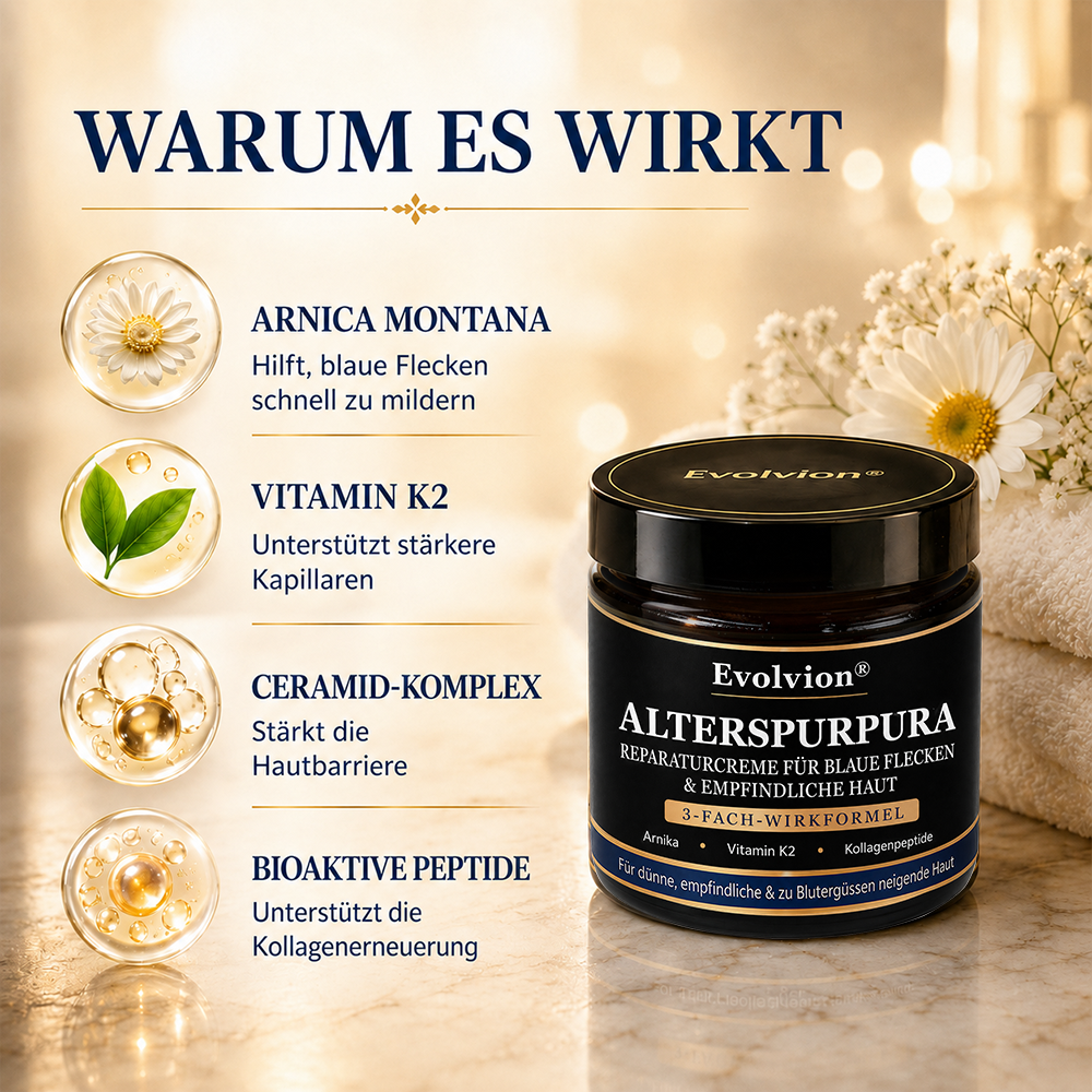 💛 Evolvion® Pflegecreme bei seniler Purpura, Blutergüssen & fragiler Haut -up