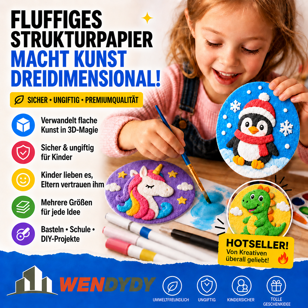 IEY® 3D-Strukturpapier mit Aufpluster-Effekt 🌼