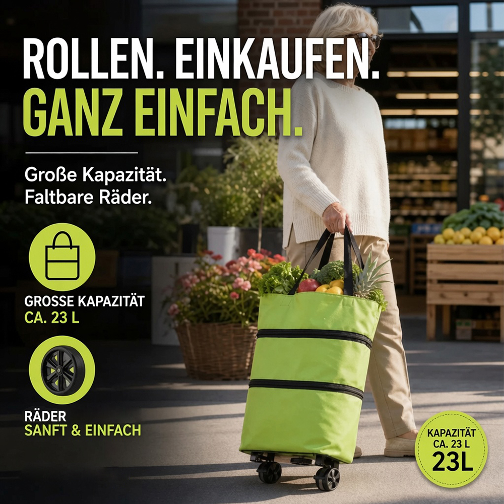🛢️ Angebot 2026 – Mehr als 31.000 verkauft! 2-in-1 faltbarer Einkaufstrolley 🍀🍀