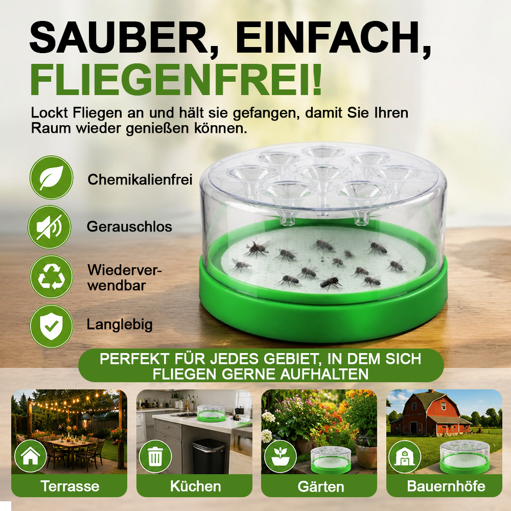 Fliegenfrei ohne Strom – Wiederverwendbare Falle für Haus & Garten