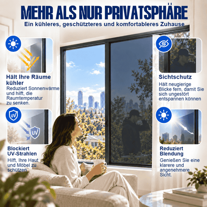 Fenster-Sichtschutzfolie – Einweg-Sichtschutz, UV- & Hitzeschutz🍇