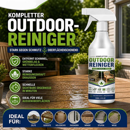Outdoor-Reinigungsspray für Terrassen, Holzdecks, Zäune, Ziegel, Stein, Treppen & Gehwege – kraftvoll gegen Schmutz, Ablagerungen, Moos & Grünbelag