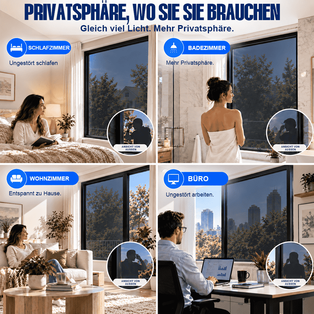 Fenster-Sichtschutzfolie – Einweg-Sichtschutz, UV- & Hitzeschutz🍇