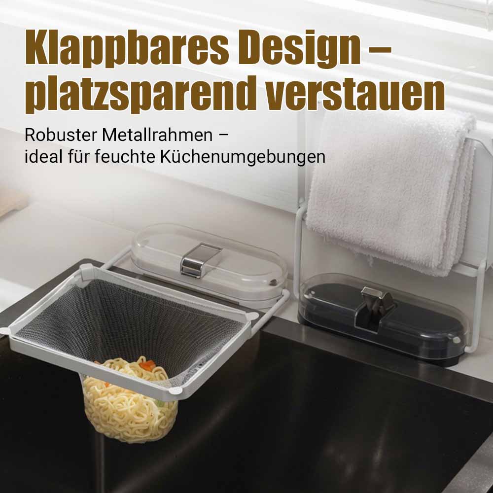 2-in-1 Spülbecken-Filterkorb mit Saugnapf – Beweglicher Abfallfilter mit Einweg-Abflussnetzen-up