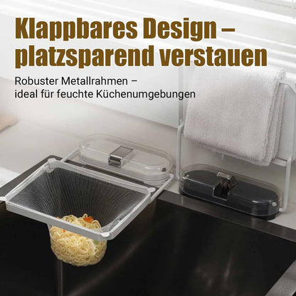 2-in-1 Spülbecken-Filterkorb mit Saugnapf – Beweglicher Abfallfilter mit Einweg-Abflussnetzen-up