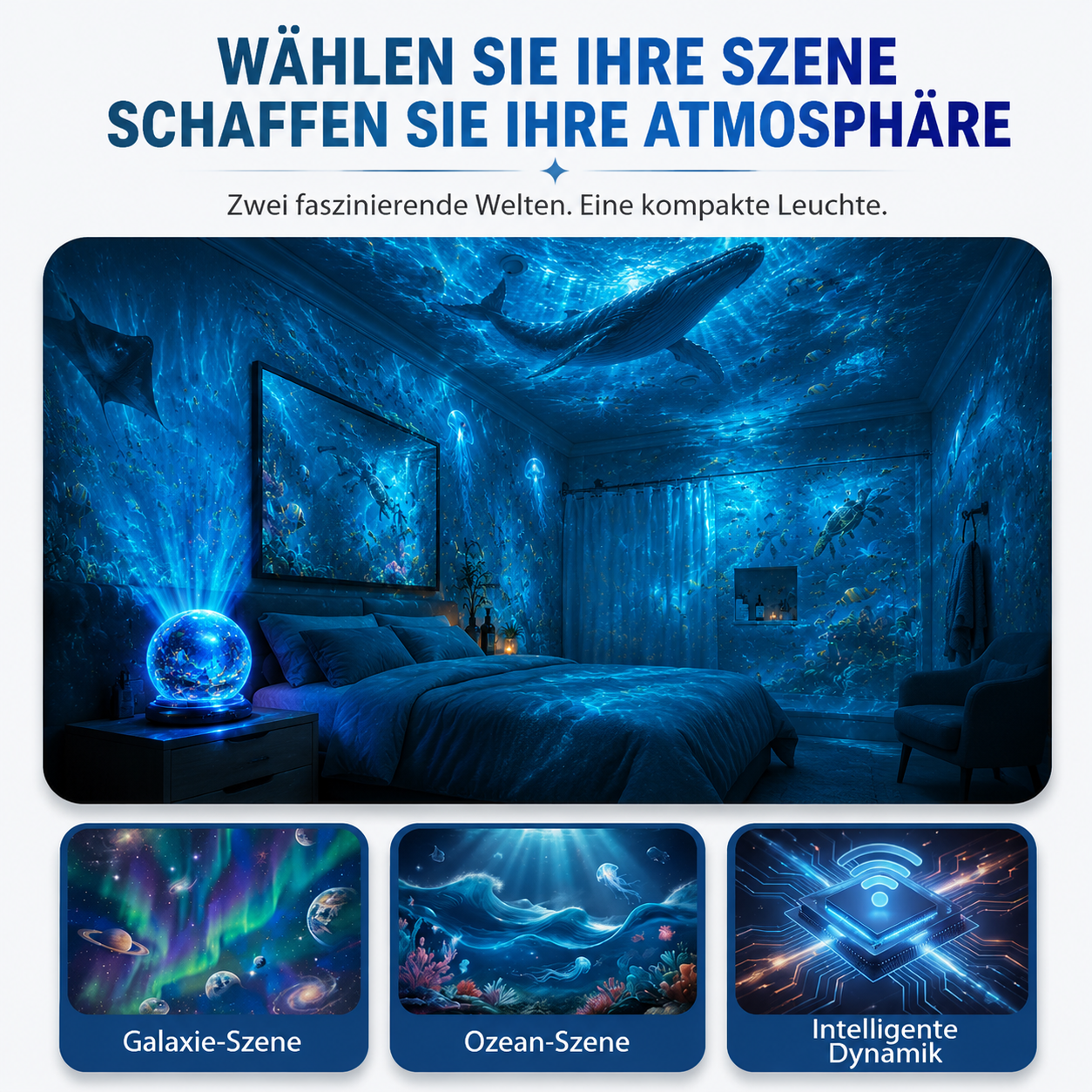 🔮 Nachtlicht-Projektor – intelligenter holografischer Sternenprojektor 🌼🌼🌼🌼