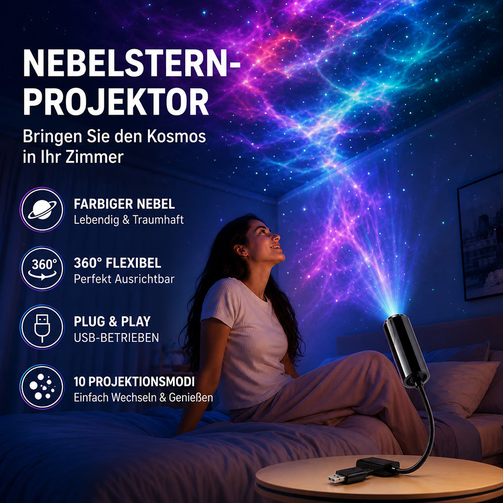 💡BVJ® Plug-and-Play HD Galaxy & Ozean Projektor-Nachtlicht🥳 50.000+ zufriedene Nutzer 🌼