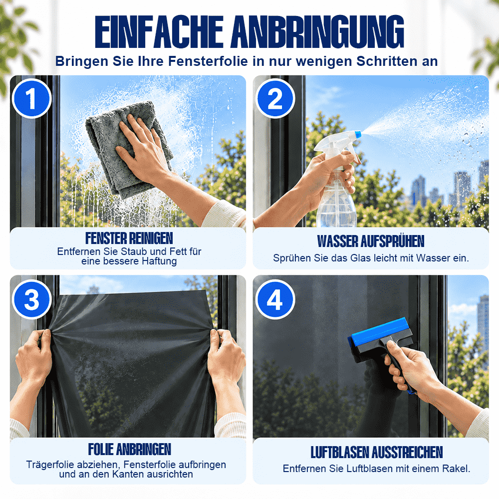 Fenster-Sichtschutzfolie – Einweg-Sichtschutz, UV- & Hitzeschutz🍇