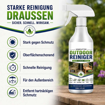 Outdoor-Reinigungsspray für Terrassen, Holzdecks, Zäune, Ziegel, Stein, Treppen & Gehwege – kraftvoll gegen Schmutz, Ablagerungen, Moos & Grünbelag